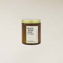 Blackberry Cream scented candle in an amber jar with a gold lid