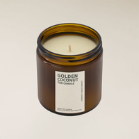 Golden Coconut large candle in jar