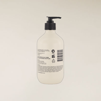400ml Smoked Lavender hand and body lotion in a light beige recycled bottle with a black pump.