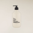 400ml Smoked Lavender hand + body lotion in a light beige recycled bottle with a black pump.