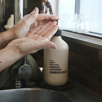 Hand and body wash being used to wash hands