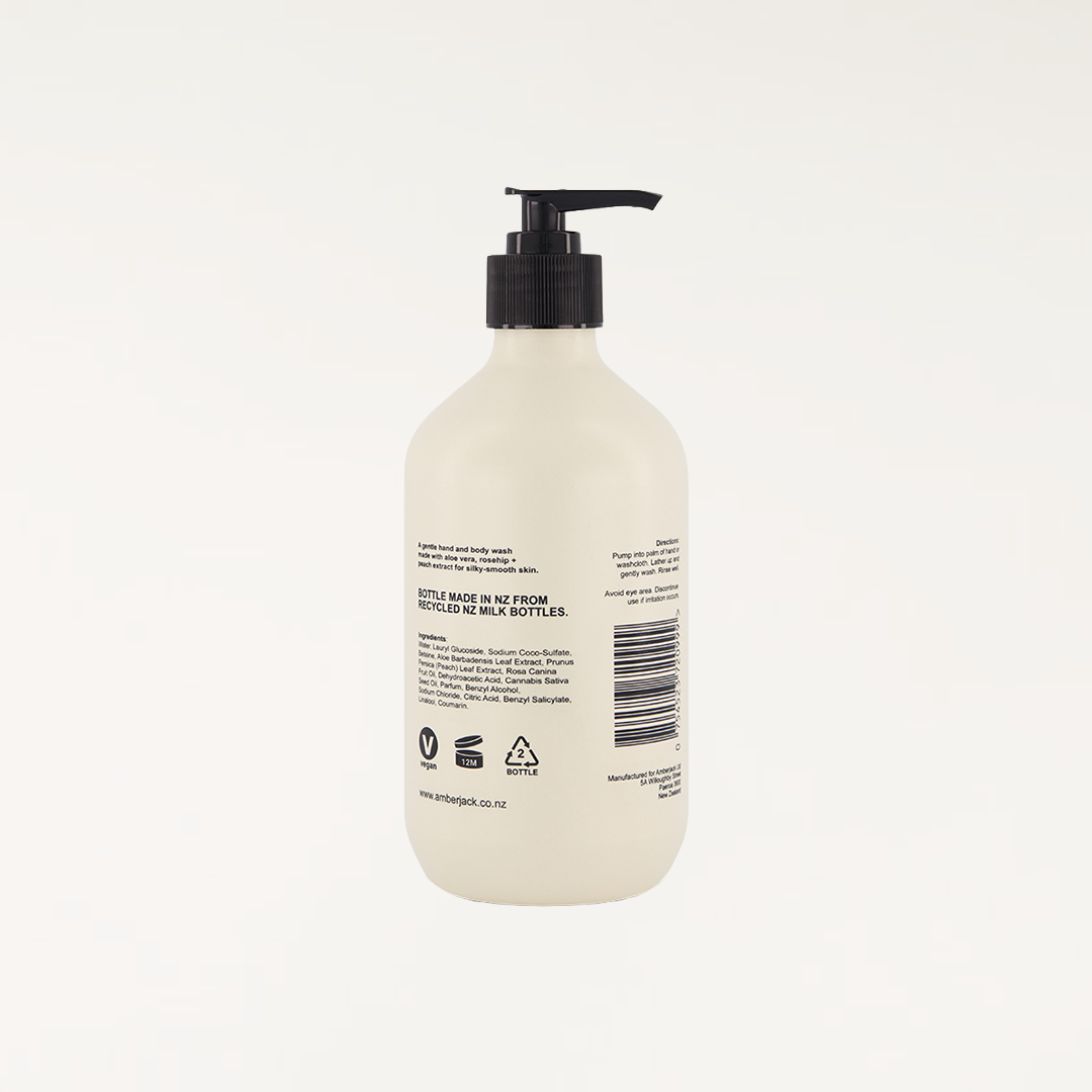 Back of a Brown Sugar and Fig bodywash bottle
